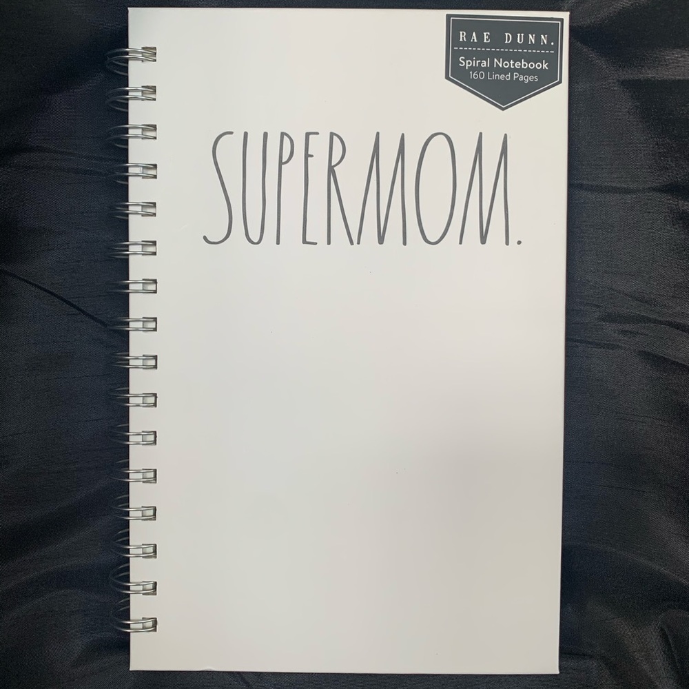 Rae Dunn SUPERMOM Spiral Notebook